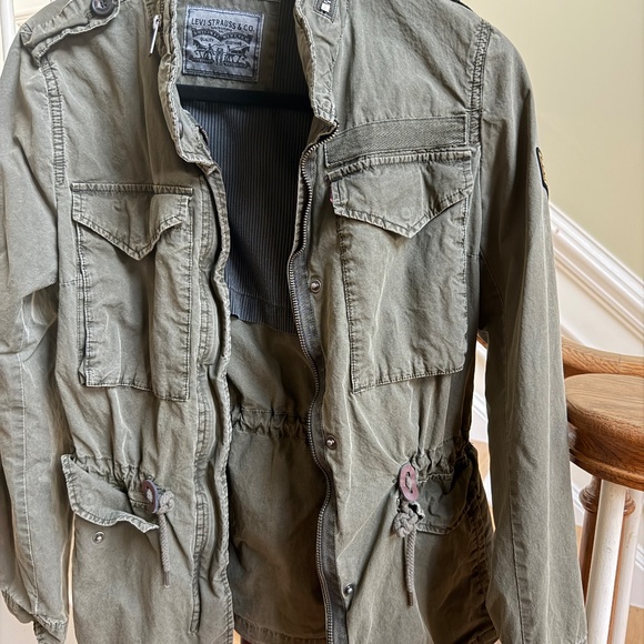 Studded Utility Jacket with Embroidery  (Olive Green Color) - Picture 2 of 3